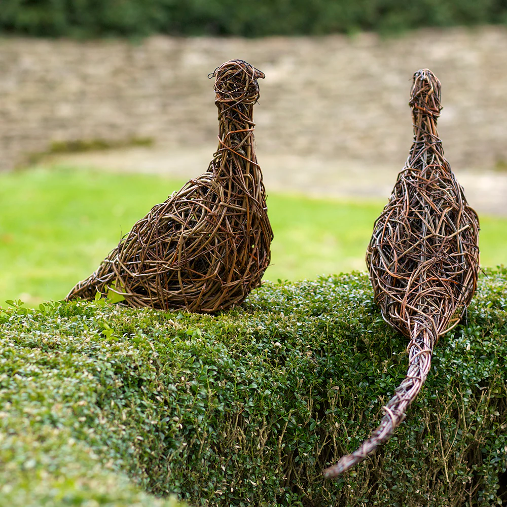 Bouquet of Two Pheasants Willow Sculptures - Image 2