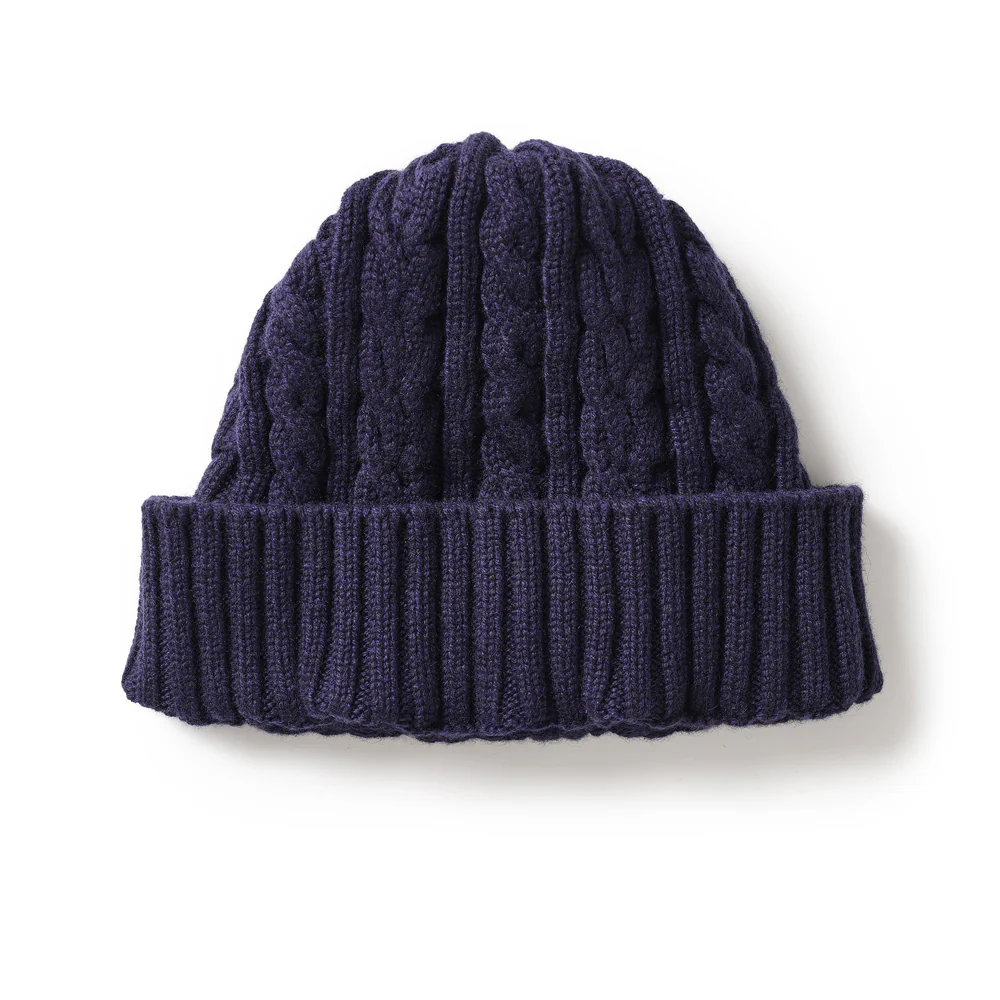 Cable Knit Cashmere Beanie (One Size / Various Colours) - Image 3