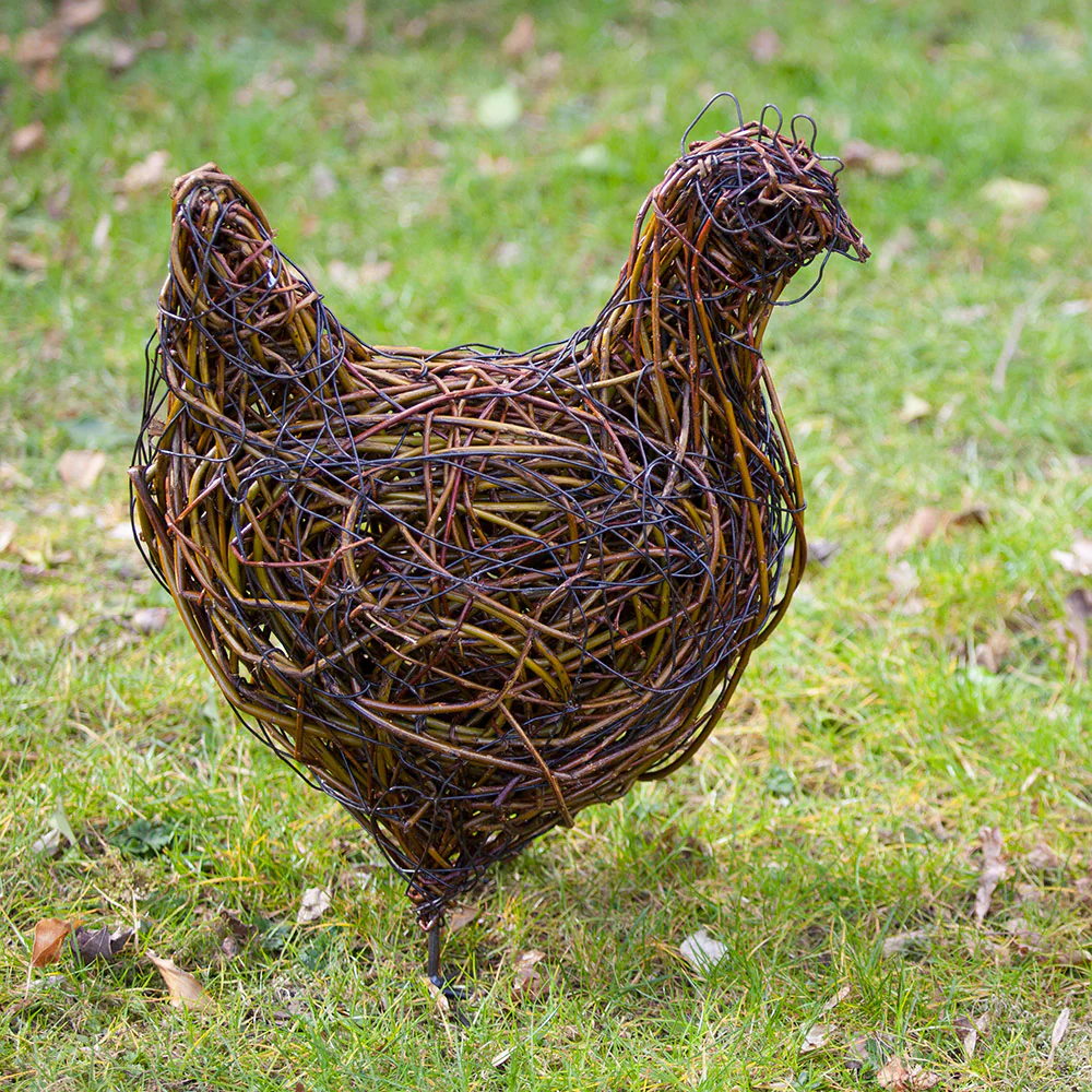 Clutch of Chattering Hens and Maran Cockerel Willow Sculptures - Image 3