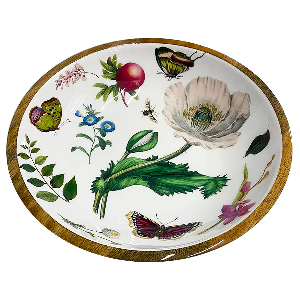 Country Garden Wooden Salad Bowl - Image 3