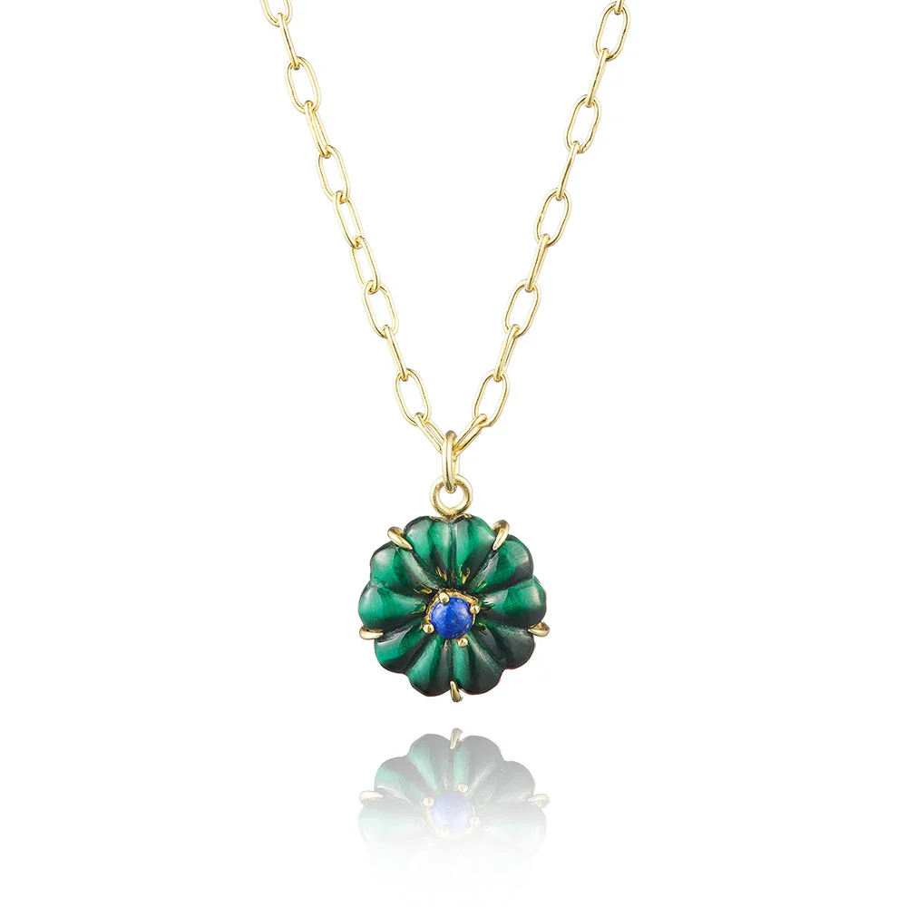 Friya Green Flower Necklace