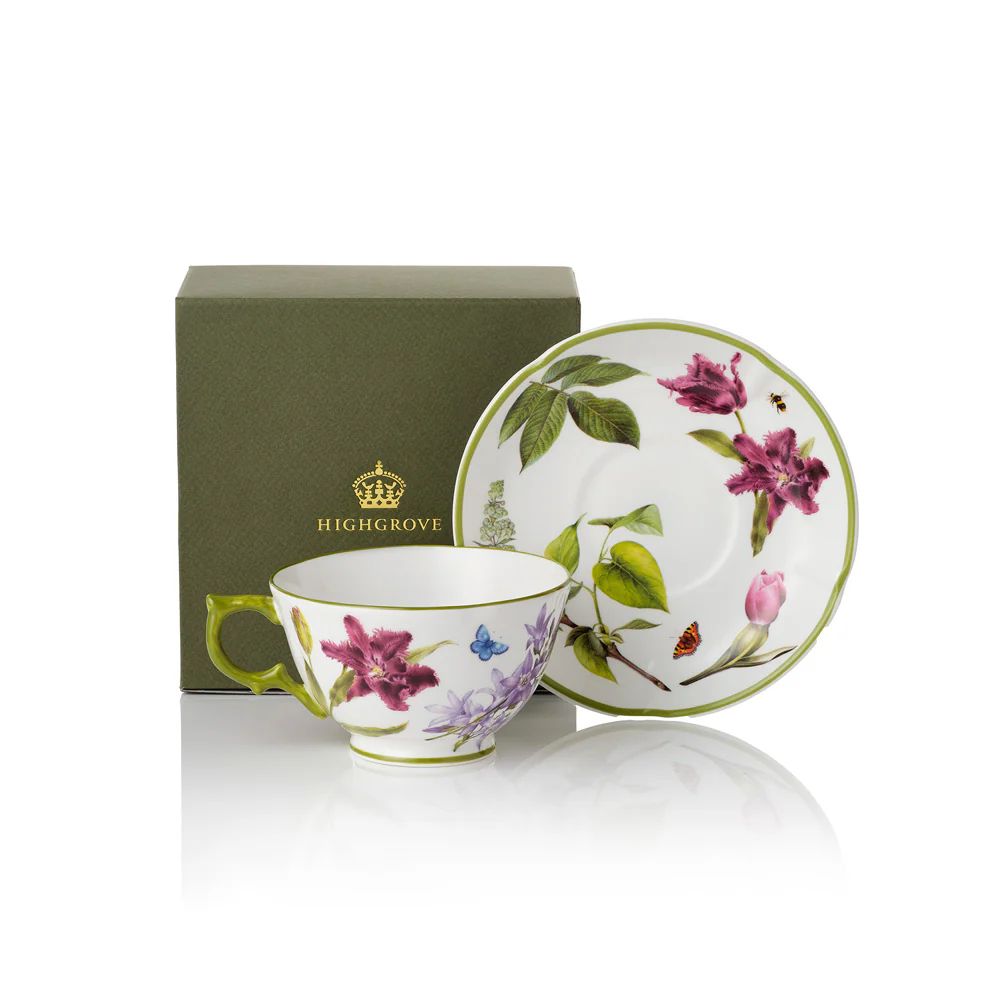 Highgrove Gardens Fine Bone China Breakfast Cup & Saucer - Image 3